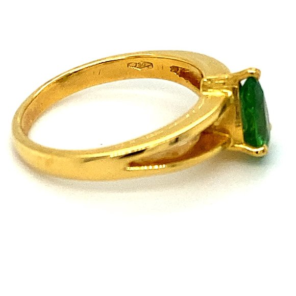 Tsavorite 1.00ct Solid 18K Yellow Gold Ring - Picture 4 of 7